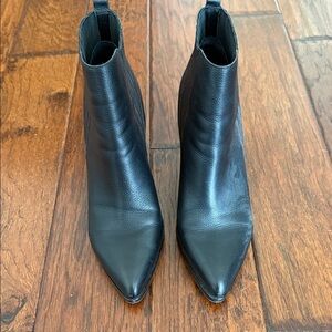 Marc Fisher Sleek Black Leather Booties